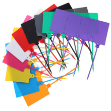 100Pièces Étiquettes De Câble En Plastique Colorées Ficelle