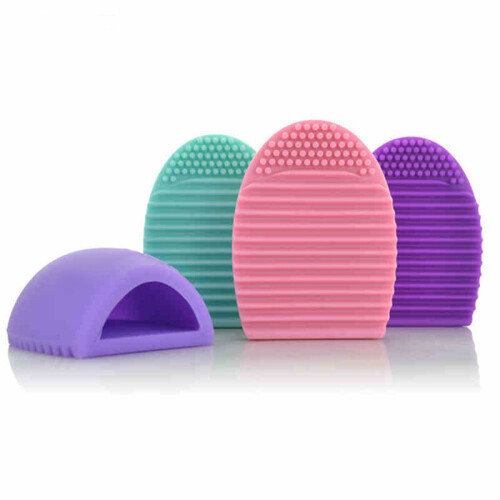 2Pcs Black Silicone Makeup Brush Cleaner Mat Easy Use Cosmetic Tool 1