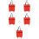 5Pcs Red Shopping Bag with Wheels Foldable Trolley Laundry Bag 4