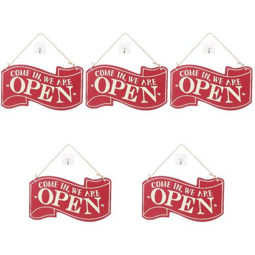 5Pcs Delicate Multi-Function Door Sign Red Open Closed Store Supply 1