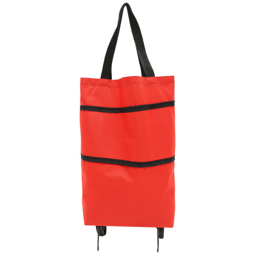 5Pcs Red Shopping Bag with Wheels Foldable Trolley Laundry Bag