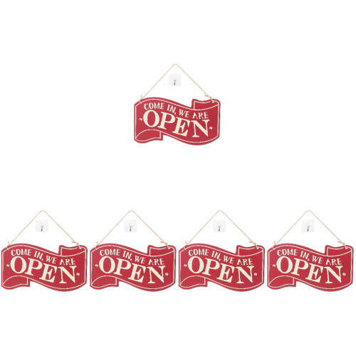 5Pcs Delicate Multi-Function Door Sign Red Open Closed Store Supply 2