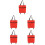 5Pcs Red Shopping Bag with Wheels Foldable Trolley Laundry Bag 3