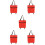 5Pcs Red Shopping Bag with Wheels Foldable Trolley Laundry Bag 5