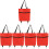 5Pcs Red Shopping Bag with Wheels Foldable Trolley Laundry Bag 2