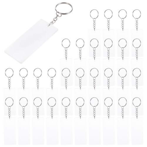 5Sets White Acrylic Keychain Blanks DIY Hanging Tags 2