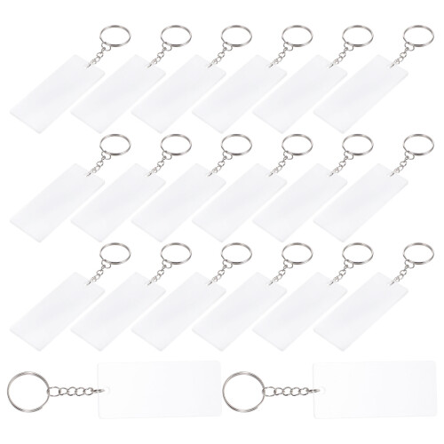 5Sets White Acrylic Keychain Blanks DIY Hanging Tags 1