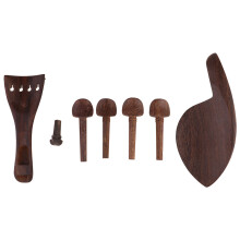 2Sets Viool Accessoires 4/4 Donkerbruine Tailpiece Peg Chinrest