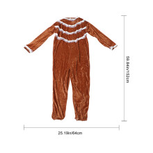 2Sets Christmas Elk Cosplay Jumpsuit Katoen Khaki Volwassen Outfit