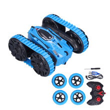 Carrinho de controle remoto infantil anfíbio em formato de tubarão, brinquedo para corrida na água e em terra, com faróis de LED, bateria