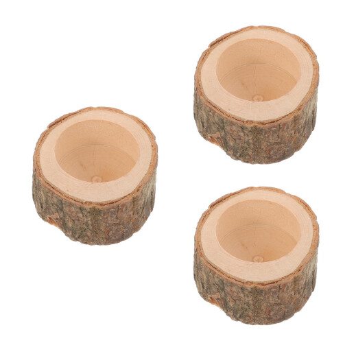 3Pièces Bols En Bois Café Pour Hamsters Alimentaire Durable 2