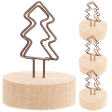 12Pièces Clips Photo Table Bois Métal Beige Porte-Mémos Solide