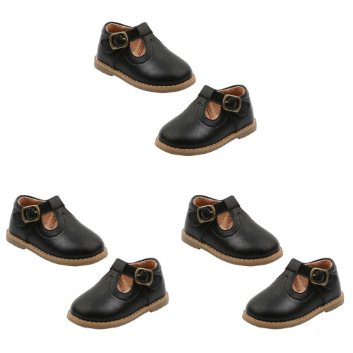 3Paires Chaussures Bébé Prewalker Noir Semelle Coton 1