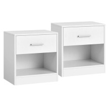 Mesa de cabeceira - HELLOSHOP26 - Conjunto de 2 - 28 x 39 x 41 cm - Gaveta - Design contemporâneo