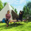 Outsunny Outsunny Double Camping Folding Cot Portable Sleeping Bed, Charcoal Khaki 8