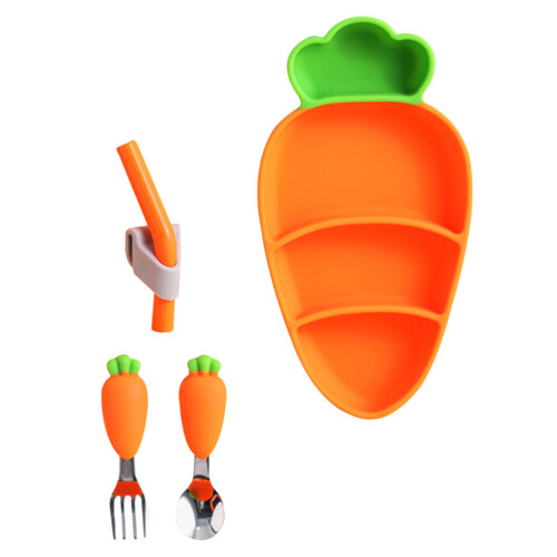 1Ensemble Ensemble Bébé Silicone Carotte Portable