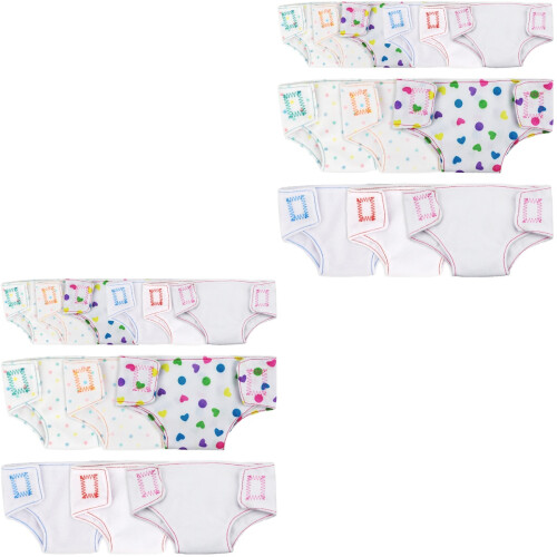 24Pièces Couches Jouet Bébé Coton Réutilisable Usage Enfant 2