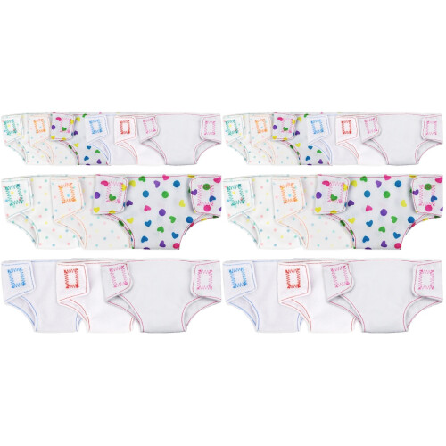 24Pièces Couches Jouet Bébé Coton Réutilisable Usage Enfant 1