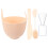 3Sets Plastic Face Mask Mixing Bowl Kit with DIY Tools Light Yellow 3
