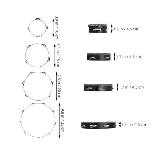4Pièces Tambourine Percussion Bois Naturel Confort Pour Performance 2