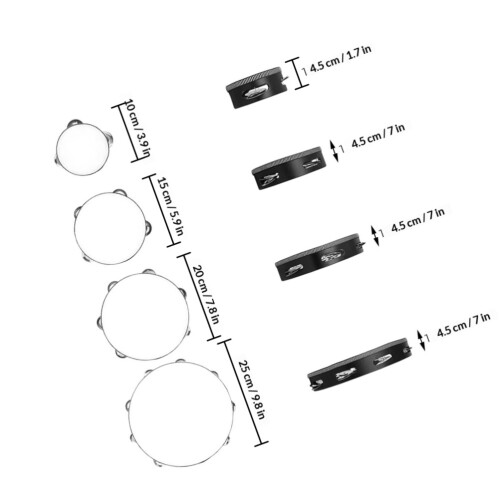 4Pièces Tambourine Percussion Bois Naturel Confort Pour Performance 1