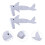 6Pcs Light Grey Lizard Shark Suit Felt Party Pet Costume Comfortable 11