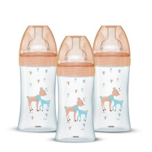 Conjunto de 3 mamadeiras DODIE Anti-Colic Sensation+ - Vidro - 270ml - 0-6 meses - Tetina plana - Fluxo 2