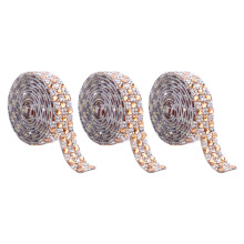3 Rolls Blings Rhinestones Sticker Wrap Roll for-crystal yellow