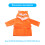 Towel Bébé Orange Coton Animal Confortable 2