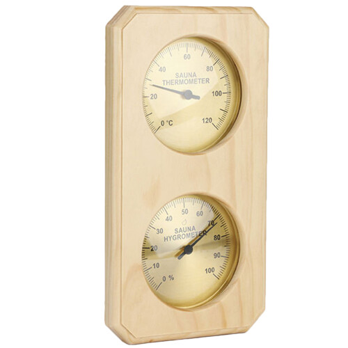 5St Sauna Accessoire Temperatuur En Vochtigheidsmeter Hout En