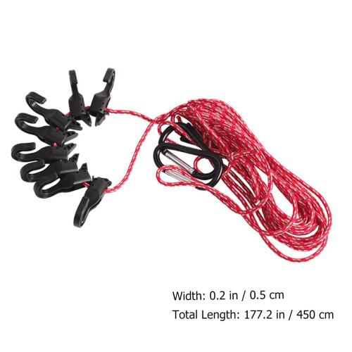 2Pcs Strong Nylon Camping Lanyard Clothes Drying Rope with Hook Design 1