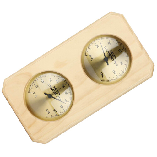5St Sauna Accessoire Temperatuur En Vochtigheidsmeter Hout En 1