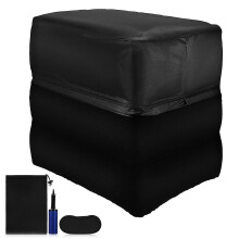 Verstelbare Opblaasbare Voetensteun Zwart PVC Comfortabel Thuis