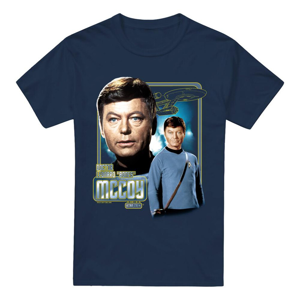 Star Trek (Xxl, Navy) Mens Leonard Mccoy T-Shirt Blue,Multicoloured