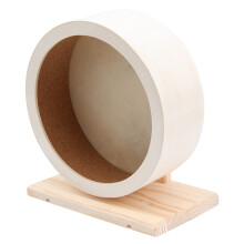 Roue D'exercice Silencieuse En Bois Pour Hamster, Couleur Beige