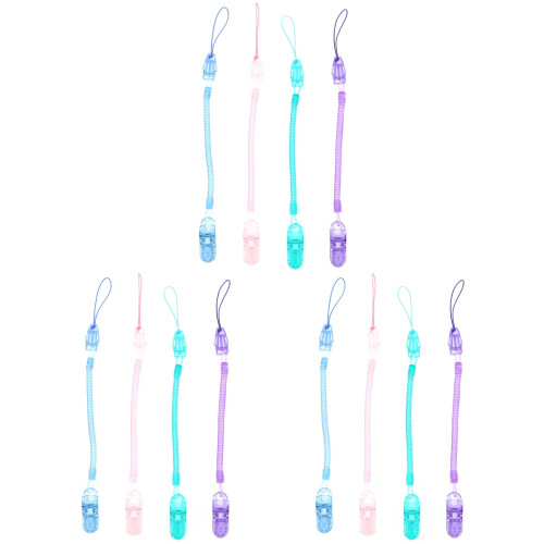 12Pcs Silicone Baby Pacifier Clips Assorted Colors Safe Badge Clips 1