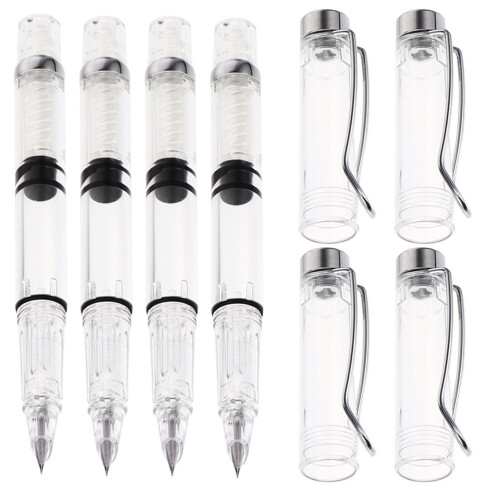 20Pièces Stylos Plume Transparent Ergonomique Pour Fine 2