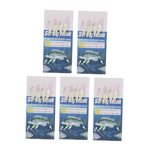 5er-Set Leuchtende Federköder - 53g CarbonSteel Glow 1
