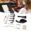Kit di violino da 15 pezzi, taglie 3/4 e 4/4, dimensione piena, ebano e argento 6
