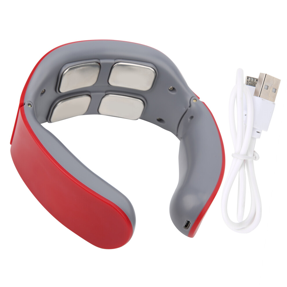 Neck Massage Device With Intelligent Temperature Control, Ergonomic Electric Pulse Massager Featuring TENS Stimulation And Strong Grip Support