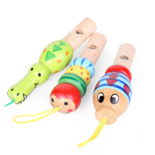 Colourful Wooden Flute Mini Cartoon Music Toy for Kids Childrens Instrument