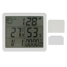 Draagbaar LCD-display met timerfunctie voor digitale hygrometer en thermometer, temperatuur- en vochtigheidsmeter voor binnen en buiten,
