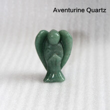 (Aventuire)Estatueta de anjo da guarda de cristal esculpida pedra de bolso estátua de artesanato de cura 15"
