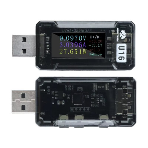 IPS HD-Skärm USB-Testare Voltmeter Amperemeter TYPE-C PD/QC2.0/QC3.0 Snabbladdningsdetektering Spänning Ström Kapacitetstestare A
