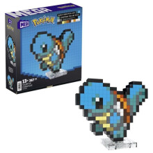 Pokémon Action Figure Building Set, Squirtle with 367 Pieces and Pixel Retro Style, for Table or Wall Decor, Build & Display Toy for Collectors,