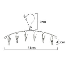 Égouttoir à linge portable avec 10 pinces, cintre résistant à la corrosion pour chaussettes, soutiens-gorge, sous-vêtements, vêtements de