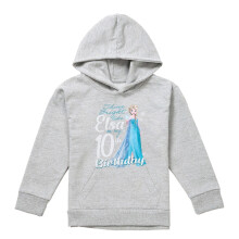 (5-6 Years, Athletic Heather) Frozen Childrens/Kids Bright Like Elsa Heather 10th Birthday Pullover Hoodie