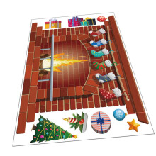 Christmas Themed Fireplace Wall Decal SelfAdhesive Window Sticker For Glass Surfaces Home Decor MultiFunction