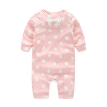 (Pink,M(59cm))Combinaison bébé nœud papillon enfant coton barboteuse body tenue vêtements