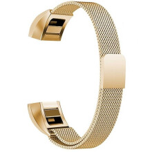 (Gold)Correa de reloj magnética de acero inoxidable de moda simple clásica malla de tejido fino